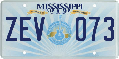MS license plate ZEV073