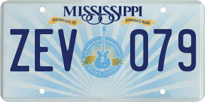 MS license plate ZEV079