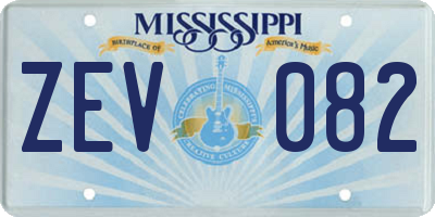 MS license plate ZEV082