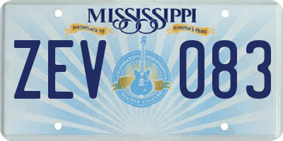 MS license plate ZEV083