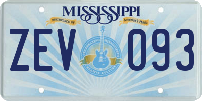 MS license plate ZEV093