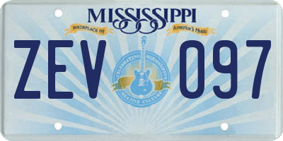 MS license plate ZEV097