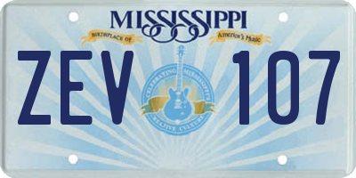MS license plate ZEV107