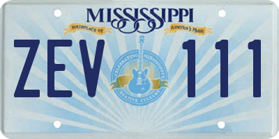 MS license plate ZEV111