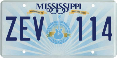 MS license plate ZEV114