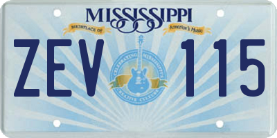 MS license plate ZEV115