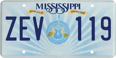 MS license plate ZEV119