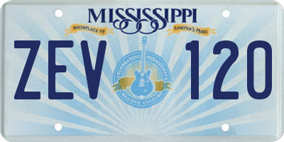 MS license plate ZEV120