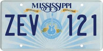 MS license plate ZEV121
