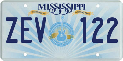 MS license plate ZEV122