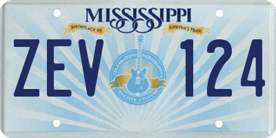 MS license plate ZEV124