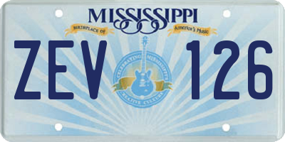 MS license plate ZEV126