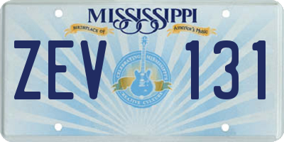 MS license plate ZEV131