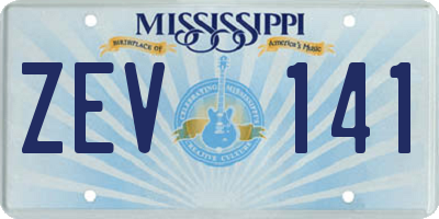 MS license plate ZEV141