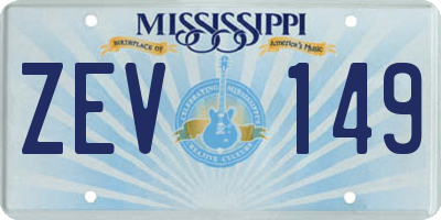 MS license plate ZEV149