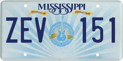 MS license plate ZEV151