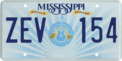 MS license plate ZEV154