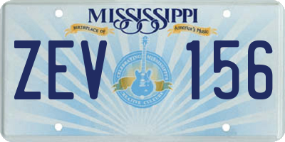 MS license plate ZEV156