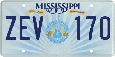 MS license plate ZEV170