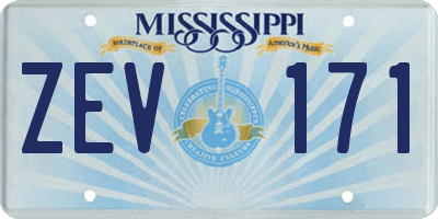 MS license plate ZEV171