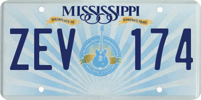 MS license plate ZEV174