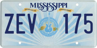 MS license plate ZEV175