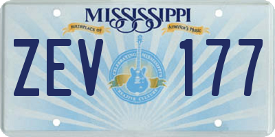 MS license plate ZEV177