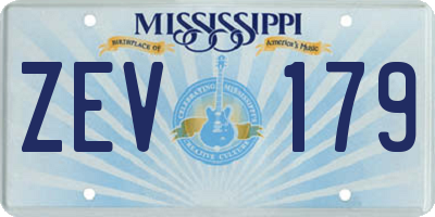MS license plate ZEV179