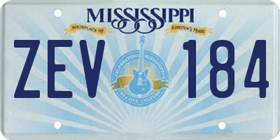 MS license plate ZEV184