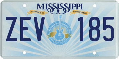 MS license plate ZEV185