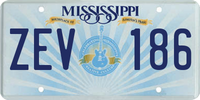 MS license plate ZEV186