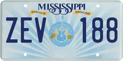 MS license plate ZEV188