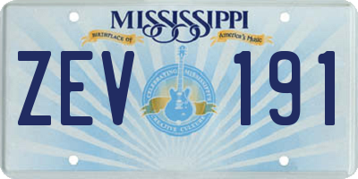 MS license plate ZEV191