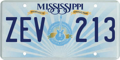 MS license plate ZEV213