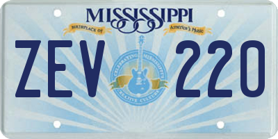 MS license plate ZEV220