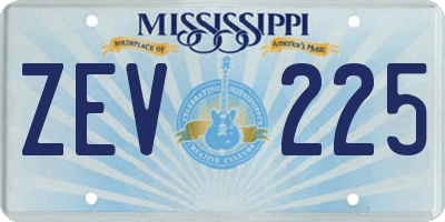 MS license plate ZEV225