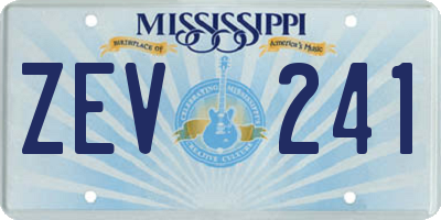 MS license plate ZEV241