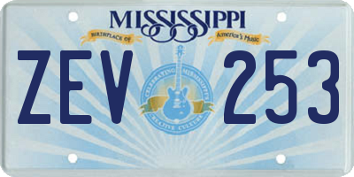 MS license plate ZEV253