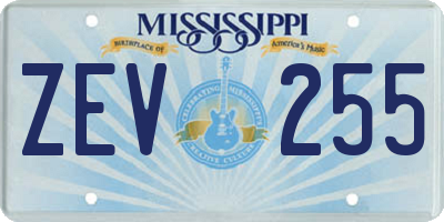 MS license plate ZEV255