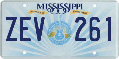 MS license plate ZEV261