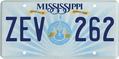 MS license plate ZEV262