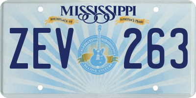 MS license plate ZEV263