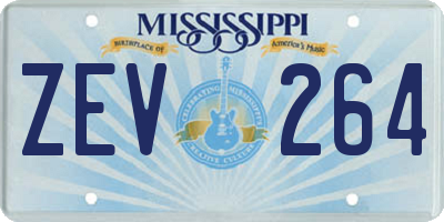 MS license plate ZEV264
