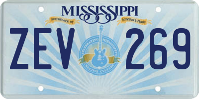 MS license plate ZEV269
