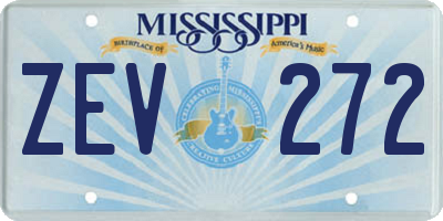 MS license plate ZEV272