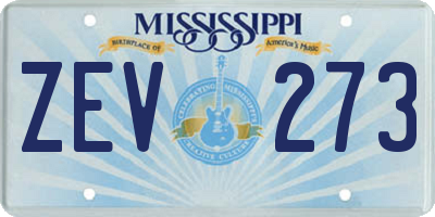 MS license plate ZEV273