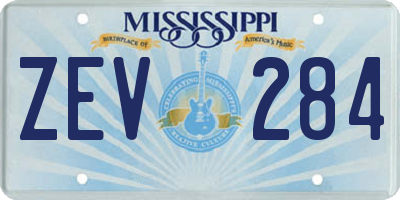 MS license plate ZEV284