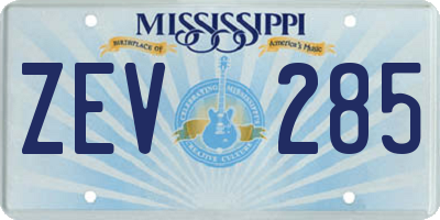 MS license plate ZEV285
