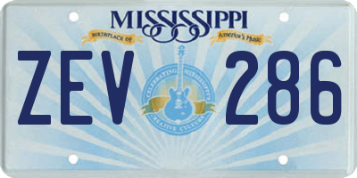 MS license plate ZEV286
