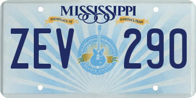 MS license plate ZEV290